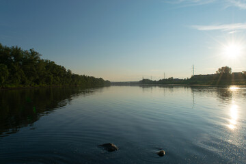sunset on the river