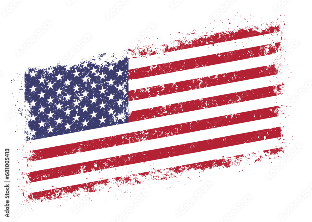 Poster USA flag colorful grunge sticker