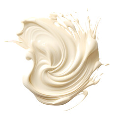 Naklejka premium White cream or paint swirl whirlpool isolated on transparent background