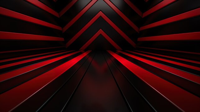 3D rendering red background abstract pattern wall floor line stock