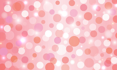 Pink bokeh abstract background with lights and sparkles. Copy space. Vector illustration.