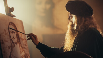 Re-enactment Documentary Scene for The Process of the Creation of the Mona Lisa Painting: The...