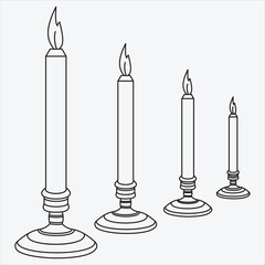 One line drawing candle vector illustration art