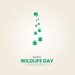 World wildlife day. Wildlife day creative design for social media poster.