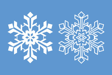 crystal snowflake element set isolated icon outline design winter holiday vector illustration