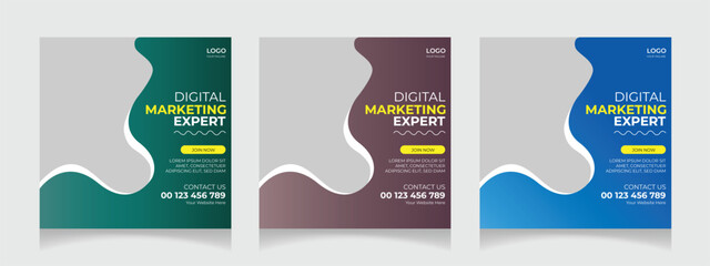 Digital marketing banner for social media post template. Instagram post, Facebook post business. Social media posters
