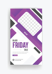Black Friday sale Instagram story template design, sale banner template design vector 