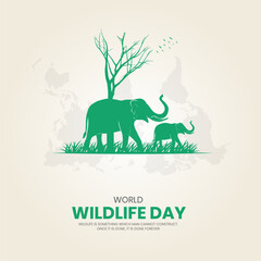 World wildlife day. Wildlife day creative design for social media poster.