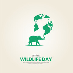 World wildlife day. Wildlife day creative design for social media poster.