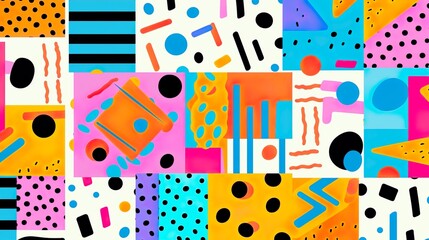 Brutalist abstract geometric shapes and grids. Brutal contemporary figure star oval spiral flower and other primitive elements. Swiss design aesthetic. Bauhaus Memphis design.