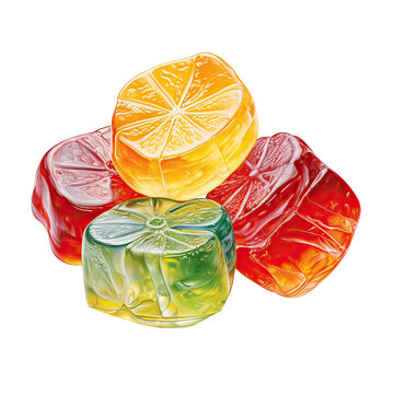 Shiny fruit-flavored hard candy AI generative