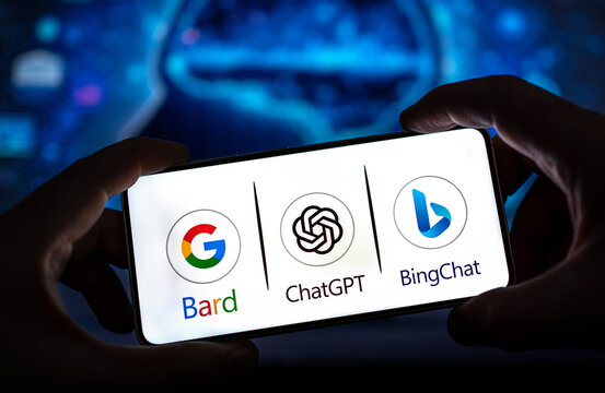 Google Bard VS ChatGPT VS Bing Chat displayed on Mobile Device
