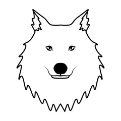Wolf head logo. Wildlife face icon. Heraldry and royal symbol. Vector illustration image.