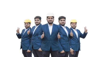 Collection portraits of Civil engineer man in black suit