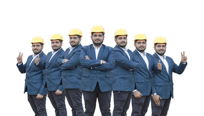 Collection portraits of Civil engineer man in black suit