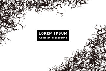 ひび割れ・クラック・棘・血管の形で構成した退廃的な雰囲気の背景（黒） © papico