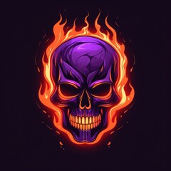 The Fiery Crown: A Skull Adorned with Flames and Embers