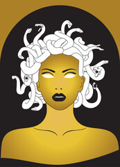 Medusa Gorgona with snakes vector illustration