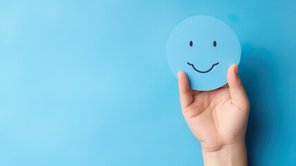 choosing happy smile face, good feedback rating and positive customer review, experience, satisfaction survey ,mental health assessment, child wellness, world mental health day concept
