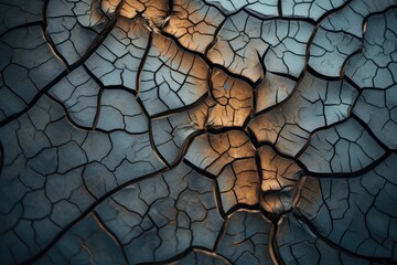 A Detailed Look at the Intricate Patterns of a Cracked Surface