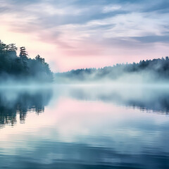 Obraz na płótnie Canvas a soft gradient portraying reflections on a tranquil lake