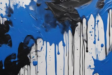 Abstract hand painted texture. blue and black colours. paint Dripping and brush Acrylic on cardboard image for wallpaper or artistic banner