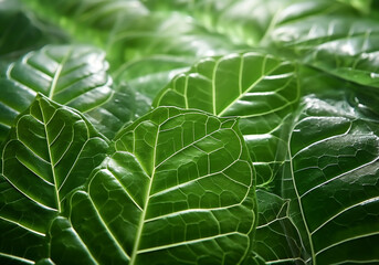 Detailed structure of a green leaf. AI generated