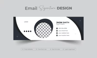 Fotobehang Minimalist email signature or footer template design with photo places © Graphiceezy