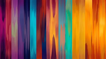 Fotobehang Abstract Washed Digital Watercolor Painting stripe brush seamless pattern background. Boho Camouflage Strokes Tie Dye Batik. Ombre gradient multicolor  © Damerfie