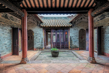 Guangzhou city, Guangdong Province, China. Lingnan Impression Garden integrates sightseeing,...