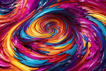 Colorful abstract background of oil paint swirls. 