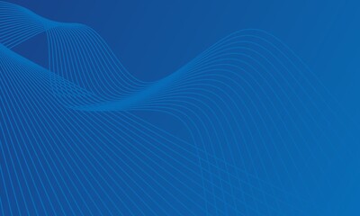 Blue gradient wavy thin line abstract background illustration
