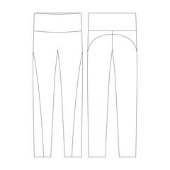 template trim legging vector illustration flat design outline clothing collection
