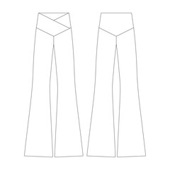 template high waisted crossover flare legging