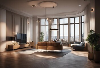 Fototapeta na wymiar Apartment interior panorama 3d