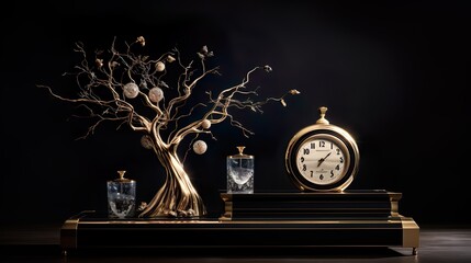 art deco outline stroke in golden color for classy and luxury style. premium vintage line art design element