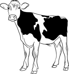 Handdrawn Cow Illustration Isolated Background
