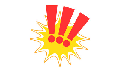 Warning , message exclamation mark icon. Attention, Symbol Caution Important Sign Isolated flat illustration