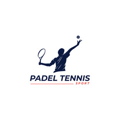 Padel Tennis Sport Silhouette Logo Designs Template