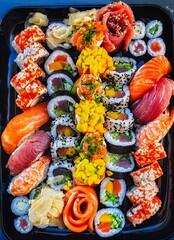 sushi on the market stall