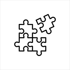 Puzzle icon in trendy flat style design. Vector graphic illustration. isolated on white background