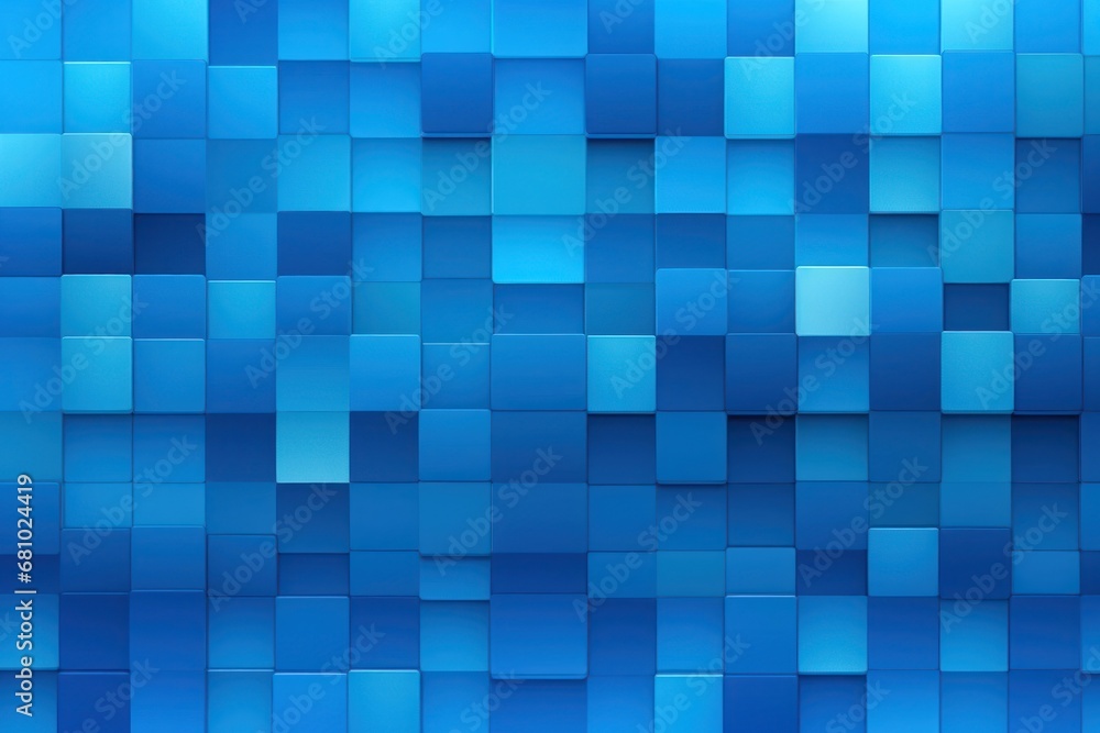 Poster Seamless moving small blue color box pattern background, square box pattern