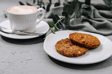 Oatmeal Cookies and cup of coffee