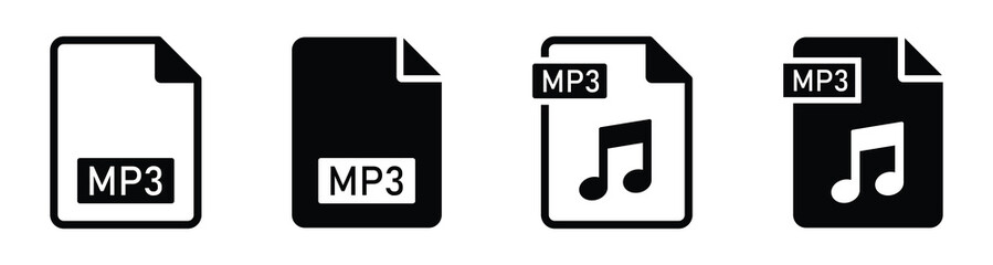 Music file icon. Mp3 file format icon, vector illustration