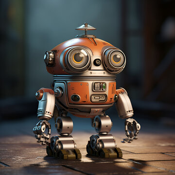 
robot picture Metal engines, 3D robots, super cute cartoon characters. Generative AI