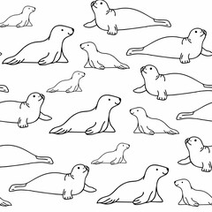 Cute animals winter pattern