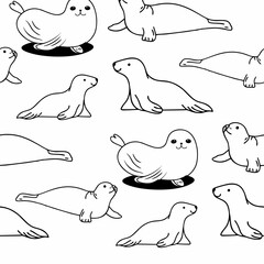 Cute animals winter pattern