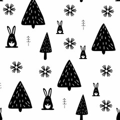 Cute animals winter pattern