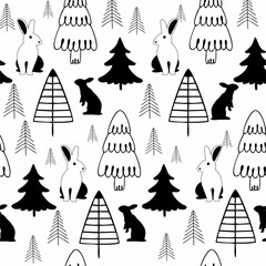 Cute animals winter pattern