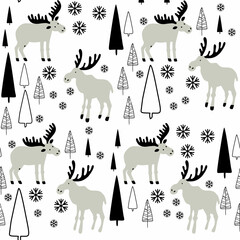 Cute animals winter pattern